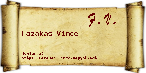 Fazakas Vince névjegykártya